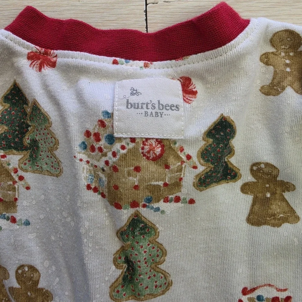 Burts Bees Baby Footed Sleeper‎ Christmas Cookies Gingerbread Christmas Tree 18M